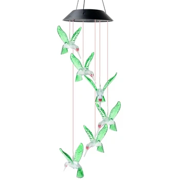 4X LED Saulės Vėjo Varpelių Lempa Paukštis Vėjo Varpelių Lempos Pakabukas Vėjo Varpelių Dekoratyvinės Lempos Spalva Keičiasi Lempos Saulės Lempa