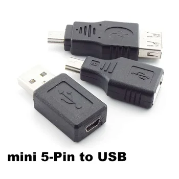 mini usb b 5 smeigtukai moteris vyras jack USB-a 2.0 male female jungtis adapteris M/F konverteris pratęsimo plug