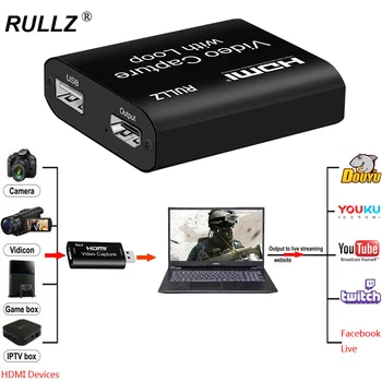 4K Kilpa USB 2.0 Užfiksuoti Kortelės HDMI Audio Video Grabber Langelį PS4 Xbox Game DVD, HD vaizdo Kameros Įrašymo Įrenginys Live Transliacijos Plokštė