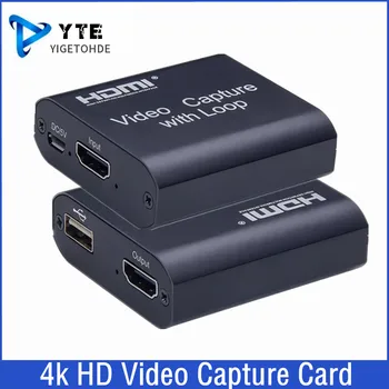 YIGETOHDE 1080P 4K HDMI-compatble USB 2.0 Video Capture Card Valdyba Žaidimas Įrašyti Live Transliacijos Transliacijos TV, Vietinės Linijos