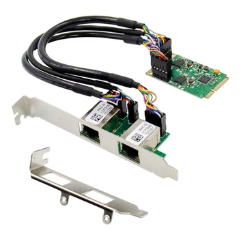51BE Mini PCIe RTL8111F Gigabit ethernet Card High-Performance 10/100/1000Mbps RJ45 2 Uostą BASE-T Ethernet LAN Controller Card
