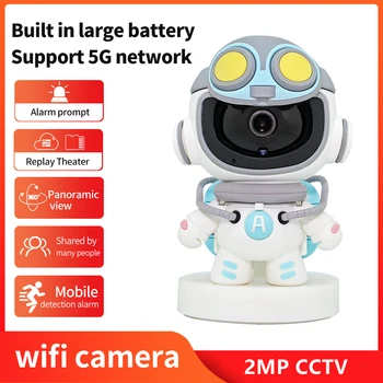 1080P Robotas IP Kamera 2MP, WiFi Saugumo Judesio Sekimo Baterija, Kamera VAIZDO stebėjimo Kamerą 