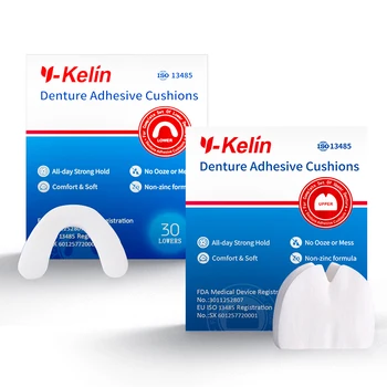 Y-Kelinas dantų Protezų Klijai Pagalvės (Viršutinis) 30 Pagalvėlės + (Apatinis) Sustiprintas Išlyginimo Pacientams, Jautrios Dantenos