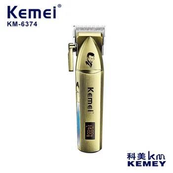kemei plaukų žoliapjovės KM-6374 USB įkraunama plaukų clipper mažesne mašina oilhead clipper graviravimas balinimo LCD metalinis korpusas