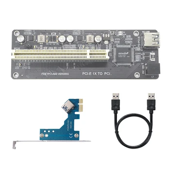 PCI-E/NVME/Mini PCIE PCI Riser Card Dual PCI Aukšto Efektyvumo Adapteris Keitiklis su USB 3.0 Kabelis KOMPIUTERIO ASM1083 Lustas