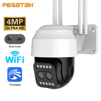 PEGATAH 4MP PTZ Kamera, WiFi, Dual Lens Spalva Naktinio Matymo Žmogaus Aptikimo CCTV Vaizdo Stebėjimo Kamera Home Security, IP Cam