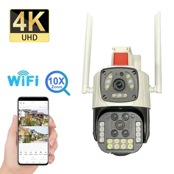 3MP Dual-Objektyvas Lauko IP Kamera, Wi-fi, Vaizdo Stebėjimo Įrašymo Greitis Dome Saugumo WiFi CCTV Naktinio Matymo Spalva