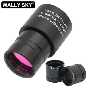 USB Kamera, Mikroskopu 5MP HD CMOS Skaitmeninis Okuliarą su 30mm ir 30.5 mm Žiedas Adapteris, Vaizdo Fiksavimo, Įrašymo