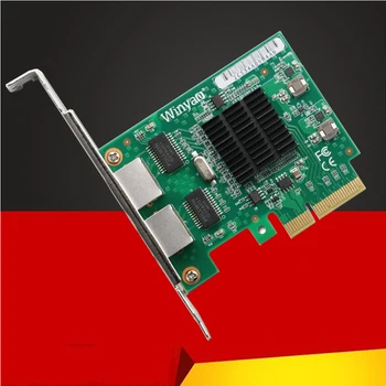 PCIe 4x Gigabit Dual Port Server Tinklo 2*RJ45 Lan Adapter Card 10/100/1000Mbps Ethernet Controller for Desktop PC 82576 E1G42E
