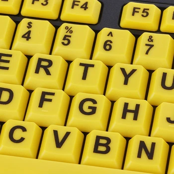 Didelis Juodas Laiškas Spausdinti Geltoną Mygtuką USB Laidinė Klaviatūra Vyresnio amžiaus ir Žemos už Vi