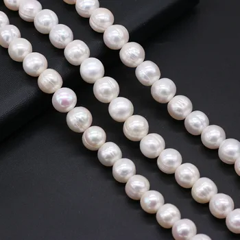 Didmeninė Natūralių Gėlavandenių Perlų Balta Punch Karoliukai 8-9mm Aukštos Kokybės Papuošalai Priėmimo 
