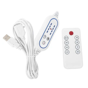 4 Greitis Reguliuojamas Nuotolinio Valdymo pultas su Laiko Funkcija IŠJUNGTA Universalus USB Nuotolinis Valdymas USB Ventiliatorius LED Šviesos