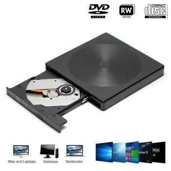 12.7 mm Tipas C/USB 3.0 Išorinis DVD / CD Grotuvas, Disko įrašymo įrenginys Reader, DVD / CD-ROM Grotuvas Optiniai Diskai KOMPIUTERIO, Nešiojamojo kompiuterio Darbalaukį