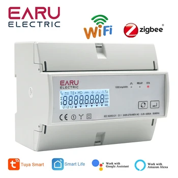 Tuya WiFi ZigBee Trijų Fazių Dviejų krypčių Dvikryptis KWh Energijos Skaitiklis Stebėti Wattmeter Paramos Modbus RTU 3*85/190V arba 230/400VAC