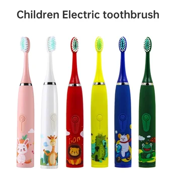 Vaikai Ultragarso Sonic Elektros dantų šepetėlį Su 6pcs Pakeisti Dantų Šepetėliu Vadovai, Vaikų Dantų Dantų Švaresnis Smart Laikmatis