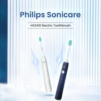 Philips Sonicare Apsaugos Švarus Įkraunamas Elektrinis dantų Šepetėlis HX2431 Su Laikmačiu 2 Šepečiu Režimais, atsparus Vandeniui Suaugusiųjų Šepetys