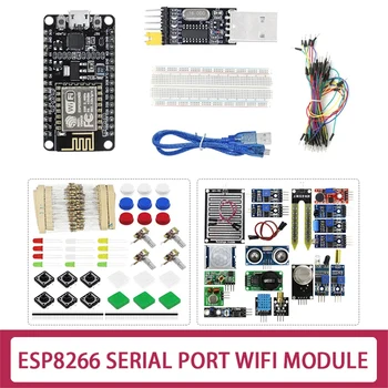 ESP-12E ESP8266 CP2102 Plėtros Valdybos +16X Jutikliai+Komponentų Paketas+USB Serial Port Modulis+65 Megztinis+Duona Valdyba