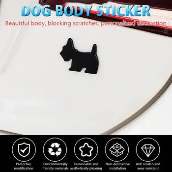 Mielas Šuniukas Automobilių Lipdukas Animacinių filmų Šuo Lipdukai, Auto 3D Juoda Apdaila Metalo Aukso Automobilio 