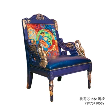 Europos-Retro stiliaus Tendencijos Mados Mėlyna-violetinė Klein Mėlynas Dangus Žąsų Tekinto Medžio masyvo Porankiai Raudona Medžiaga Kėdė