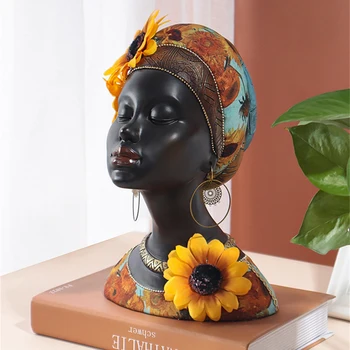 Afrikos Grožio Moteris Statula Derva, Skulptūros, Statulėlės, 