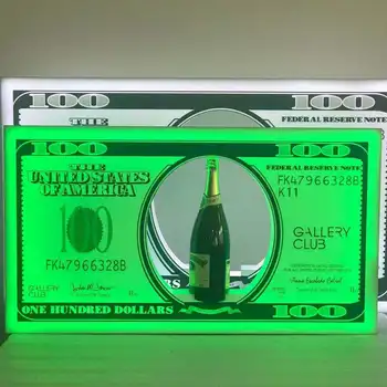 Glorificador VIP con logotipo personalizado, pantalla LED de 1.5 L o 3L, botella de billetes de 100 dólares, , Klubas nocturno