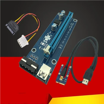 Mini PCIE Riser Card PCI-E PCI Express 1x iki 16x USB 3.0 Kabelis SATA prie 4Pin IDE Molex Maitinimo BTC Miner Kasybos Mašinos