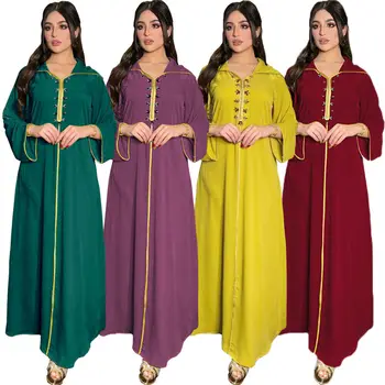 Ramadanas Moterų Musulmonų Gobtuvu Dubajus Abaja Maxi Suknelė Šalies Maroko Jilbab Kaftan Sarees Moterims Indijoje