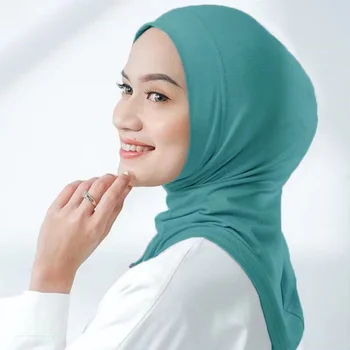 Mados variklio Dangčio Moterų Patogus Vidinis Dangtelis Netikrą Apykaklės Pasiruošę Hijab Musulmonų Kepurės Vidinis Lankelis Skrybėlės Islamo Turbaną Nemokamai Dydis