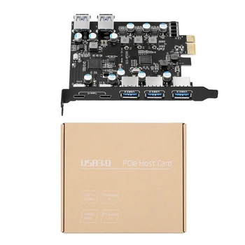 7-Port PCI-E, Tipas C (2), 2 Galiniai USB 3.0 Prievadus, PCI Express Card Sparti Kortelės
