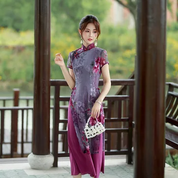 Iki 2023 m. Pavasario ir Vasaros Naujų Cheongsam Aodai Pagerėjo Cheongsam Moterys Kasdien Vietnamo Oficialų Qipao Kinų Suknelė Moterims