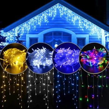 ES Kalėdų Varveklis Užuolaidų LED String Žibintai Ašaros 0.6-0.8 M Apdaila vidaus, Lauko Girlianda Namas Šalies Vestuvių Dekoras