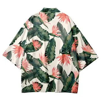 Lapai Spausdinti Tradicinių Haori 2022 M. Vasarą Havajų Paplūdimyje Yukata Mados Moterų, Vyrų Japonų Drabužių Megztinis Marškinėliai Kimono