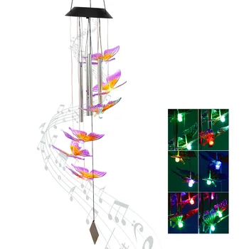 L LED Saulės Vėjo Varpelių Šviesos Spalva Keičiasi Drugelis Vėjo Varpeliais, Lempos IP65 Vandeniui LED Vėjo Varpelių Saulės Šviesos Kabinti