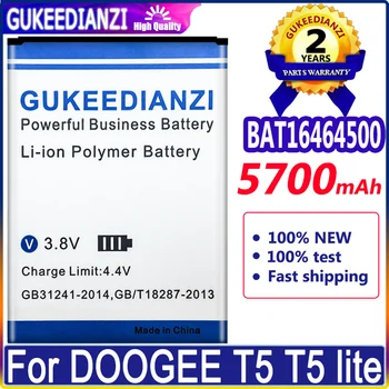 Bateria 5700mAh Batterie BAT16464500 Atsarginę Bateriją DOOGEE T5 Lite T5Lite T 5 Lite T 5 T5 Išmaniųjų Telefonų High capacity Baterija
