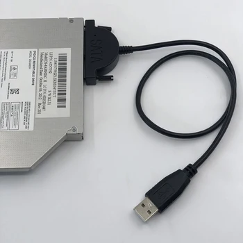 NAUJAS USB 2.0 Mini Sata II 7+6 13Pin Adapteris Nešiojamas CD/DVD ROM Slimline Ratai Konverteris, Laidas, Varžtai Pastovaus stiliaus 1PCS