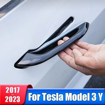 Automobilių Antifrizo Durų Rankena Padengti Tesla Model 3 Y 2017- 2021 2022 2023 Durų Rankena Raštas Lipdukas Pakeitimo Priedai