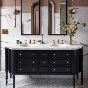Amerikos grindų-nuolatinis custom vonios spintelė kartu lanko prabangus rankų plovimas baseino vonios kambarys medžio masyvo praustuvas