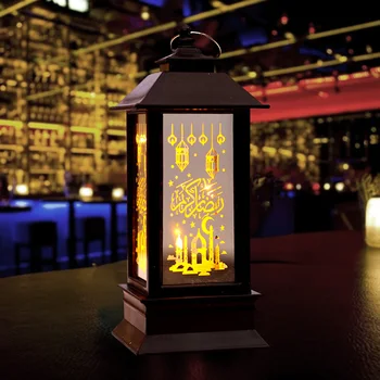 LED Naktį Dekoras, Šviesos Mygtuką Baterijos Eid Mubarakas Kempingas Atmosfera Lempos Kabo Musulmonų Apdaila Plastikinių Šalies Etapas