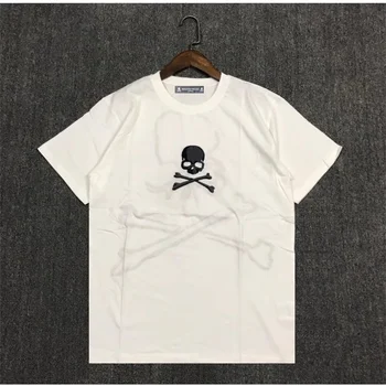 Mastermind JAPAN Vasaros Naują Eilutę Siuvinėjimo Kaukolės Galvą, Vyrai, Moterys, Laisvi Ir Patogūs Universalus trumpomis Rankovėmis T-shirt