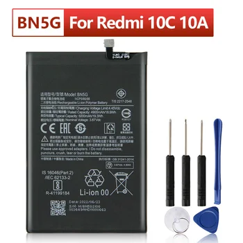 BN5G Pakeitimo Telefono Baterija Xiaomi Redmi 10C Redmi 10A Telefono Baterijų 5000mAh su Įrankiais