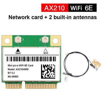 AX210 5374M WIFI 6E 5G Gigabit ethernet Belaidžio Tinklo Kortelė MINI PCIE 5.2 Tinklo plokštė, 
