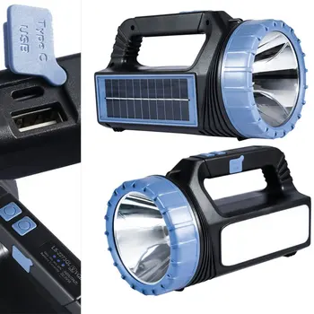 Saulės Energijos LED Žibintuvėlis Nešiojamą Prožektoriai Lauko Kempingas, Žygiai Situacijų USB Įkraunamas Žibintuvėlis Dropshipping Karšto