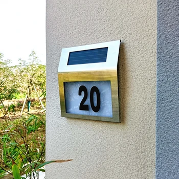 Saulės Šviesos diodų (LED) Namo Numeris ir Lauko Apšvietimo Doorplate Adresas Lempos Veranda Žibintai Su Saulės energija Įkraunama Baterija