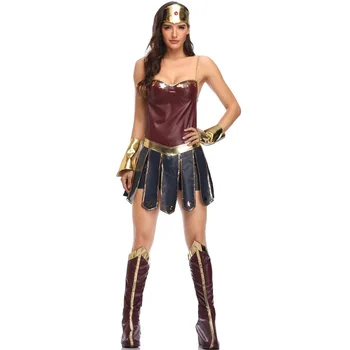 Seksualus Herojus SuperGirl Kostiumas Moterims Helovinas Fancy Partijos Kareivis, Kovotojas Cosplay