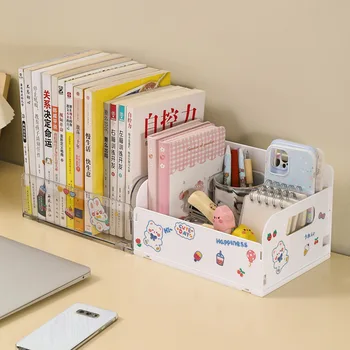 Kawaii Desktop Storage Box Organizatorius Lankstymo Kūrybos Kosmetikos Laikymo Krepšelis Biuro Stalas Papuošalų Dėžutė Įvairenybės Saugojimo Krepšys
